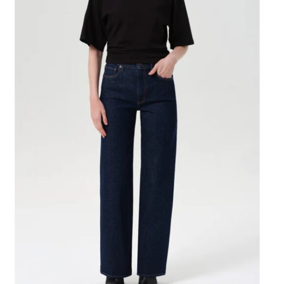 AGOLDE Harper Wide Leg Jeans, Dark Indigo Denim, Size 31 - Picture 1 of 9